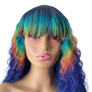 Rainbow wig Outre Wigpop Synthetic Full Wig - COLOR PLAY SCORPIO Cosmic Rainbow